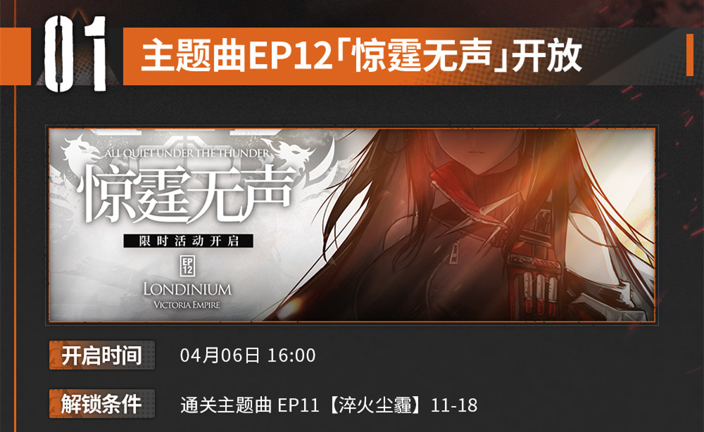 《明日方舟》主线十二章惊霆无声开启时间介绍