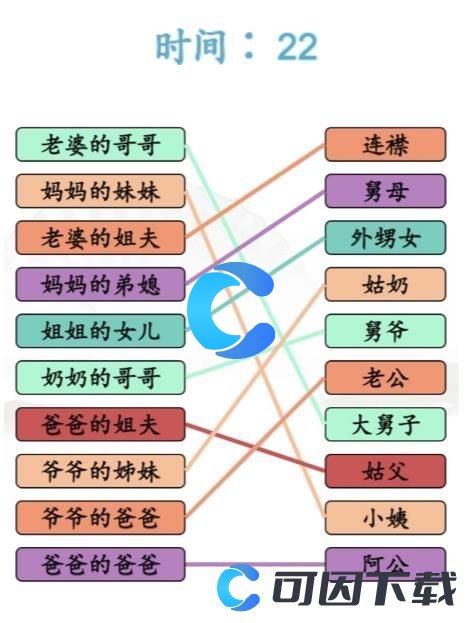 《汉字找茬王》亲戚称谓完成连线通关攻略