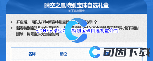《DNF》地下城与勇士晴空之岚特别宝珠自选礼盒介绍
