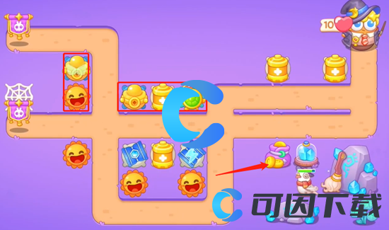 《保卫萝卜4》阿波与魔法宝藏第六十一关图文攻略