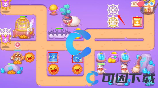 《保卫萝卜4》阿波与魔法宝藏第六十一关图文攻略