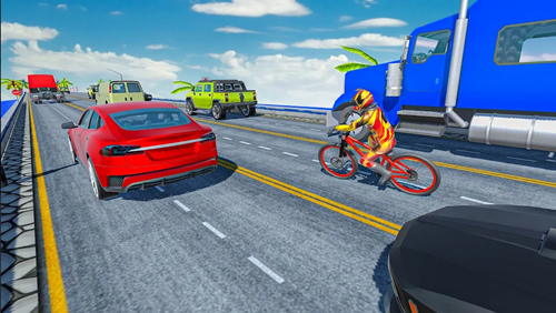 疯狂的交通自行车骑士3D游戏截图