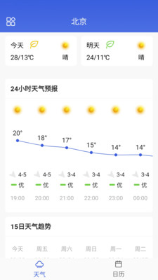 湛蓝天气日历手机软件app