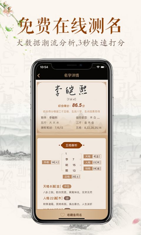 缘名斋起名软件截图