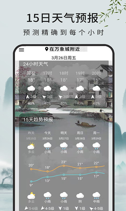 一毫天气预报手机软件app